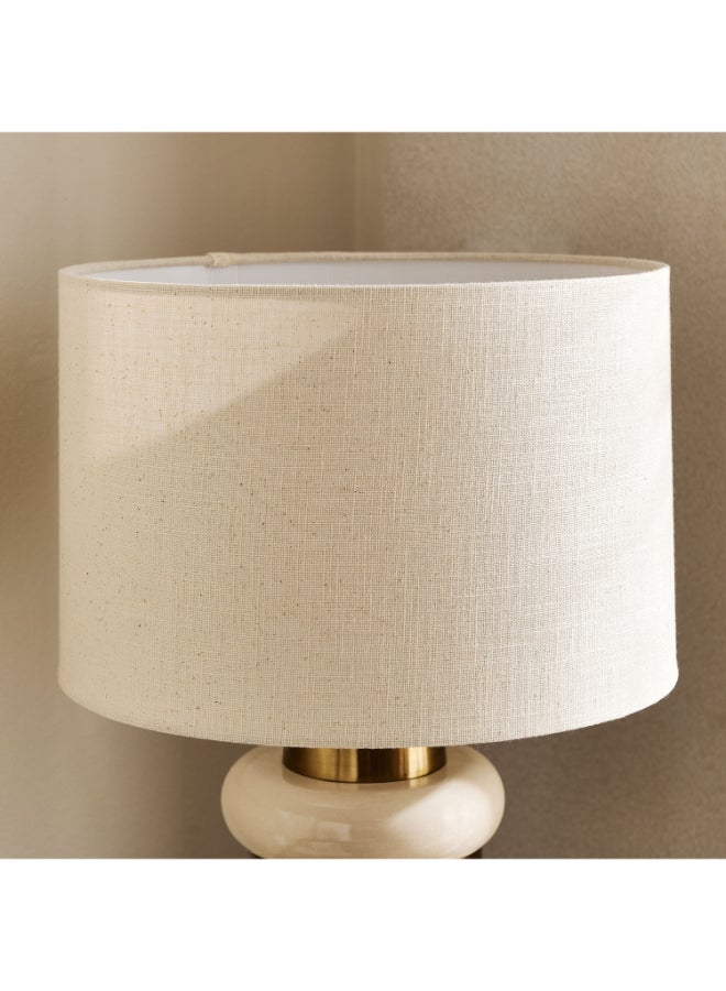 Home Box Ceramic and Metal Table Lamp with Linen Shade - Image 3